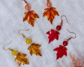 Fae Fall Maple Leaf Earrings Small