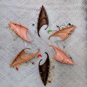 Long Colorfull Moon and Stars Elf Ears, Custom Fairy Ears