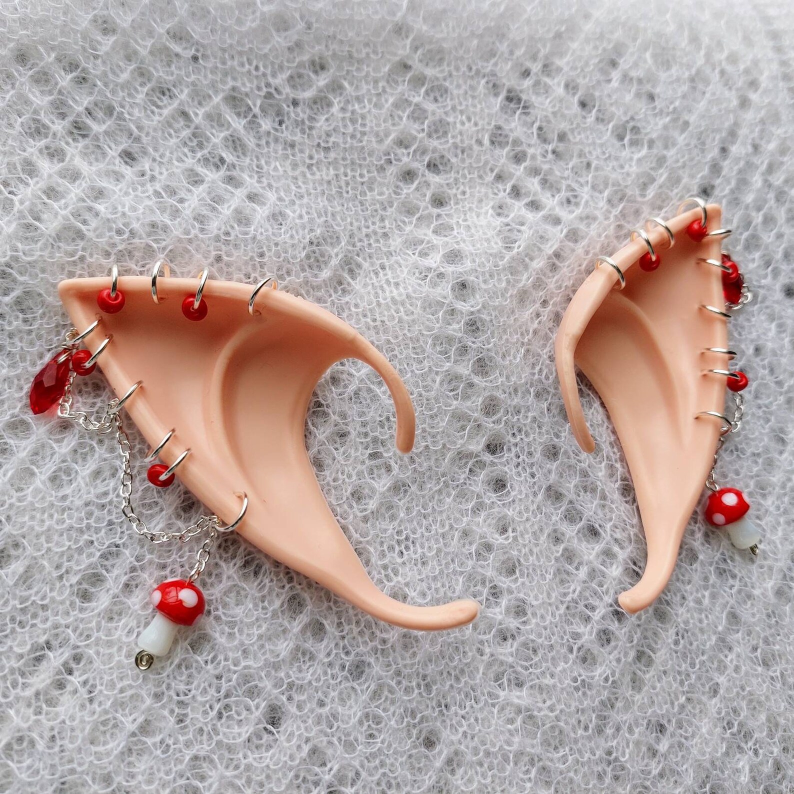Red Amanita, Fly Agaric Mushroom Elf Ears, Fairy Ears, Cosplay Costume ...