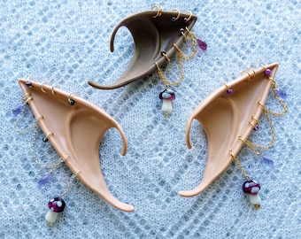 Purple Mushroom Elf Ears, Fairy Ears
