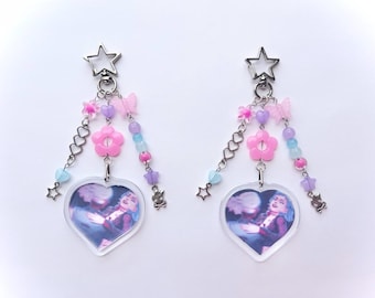 Pink Purple & Blue Jinx and Ekko Arcane League of Legands Aesthetic Keychain Gift for Her Him Phone Accesory