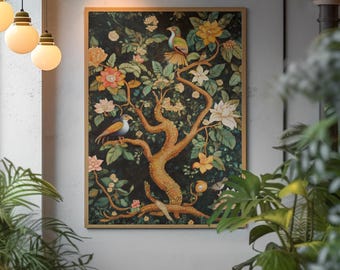 Thai Mural Jungle Print, Mythical Temple Decor (Digital Download)