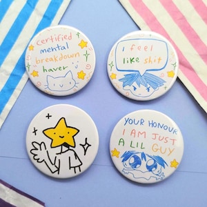 silly button badges