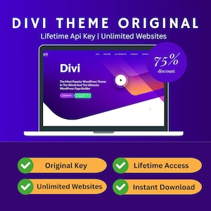 Clave de licencia del tema Divi / Diseño web sencillo / Clave API de por vida / Complementos de WordPress
