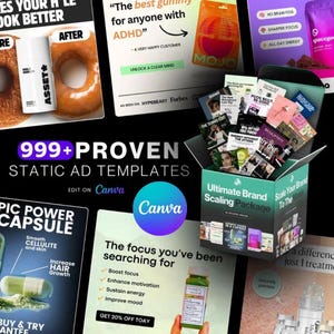 600+ Canva Ad Templates: E-commerce Facebook & Instagram Ads (Digital Download)