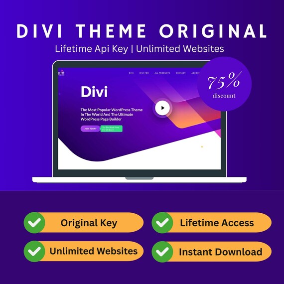 Divi Theme License Key | Easy Website Design | Lifetime API Key | WordPress Plugins