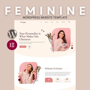 Feminine Life Coach Elementor Pro Template Kit: WordPress Website Design