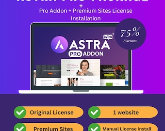Astra Pro Addon i Astra Premium Sites | 1 Site Lifetime Automatic Updates | Usługa instalacji Premium WordPress