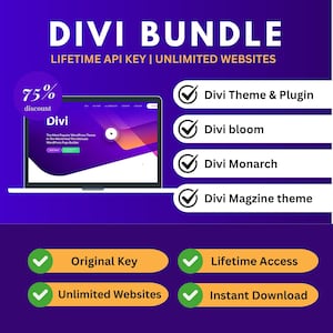 Paquete completo del tema Divi para WordPress: licencia de por vida + tema adicional