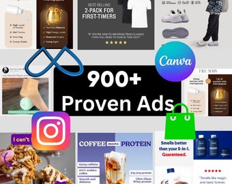 600+ E-commerce Ad Templates: High Conversion Canva Designs (Digital Download)