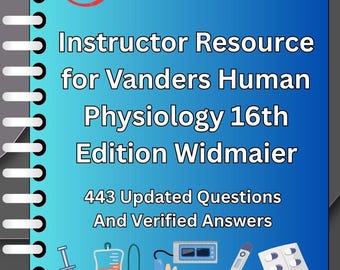 Instructor Resource – Vander’s Human Physiology 16th Edition – 443 Practice Questions | PDF Download