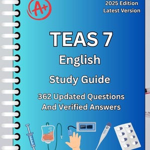 Guide d'étude de l'anglais TEAS 7 | 362 questions et réponses | Préparation à l'examen en téléchargement PDF