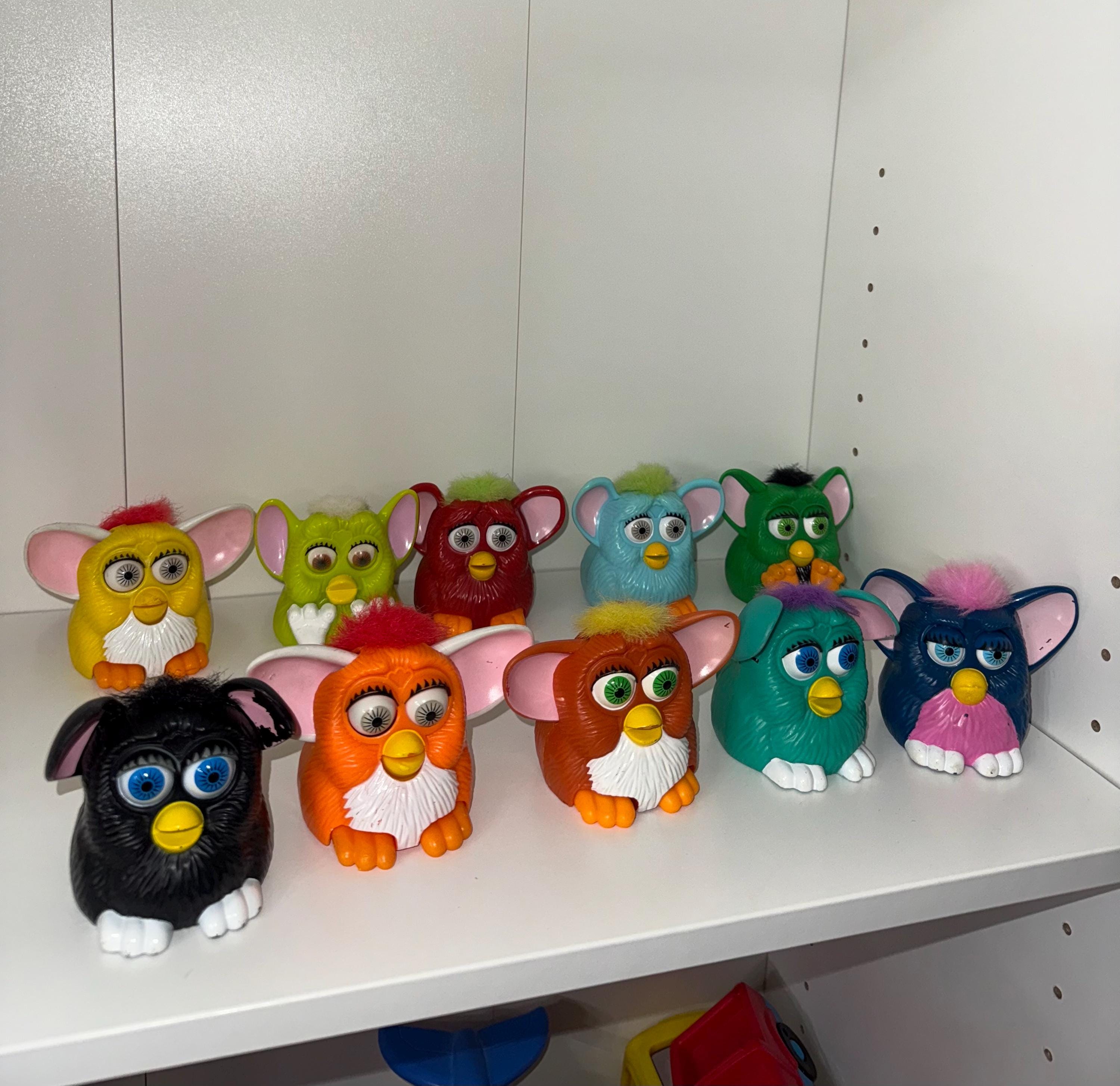 Lot De 2 Furbys 1998 (blanc/crème + Bleu/rose) - Pour Pièces Ou Réparation