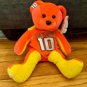 Clean 1999 Ricky Rudd Nascar Team Speed Bear No 10 8&quot; Beanie Plush With Tags