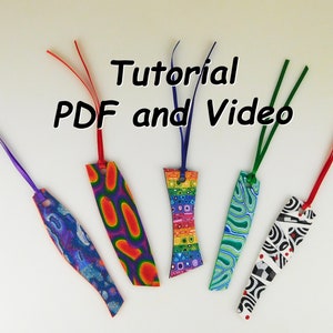 Polymer Clay Tutorial. Polymer Clay Bookmark Tutorial Using Polymer Clay Canes.  Includes PDF and Video Tutorial to Make a DIY Bookmark.