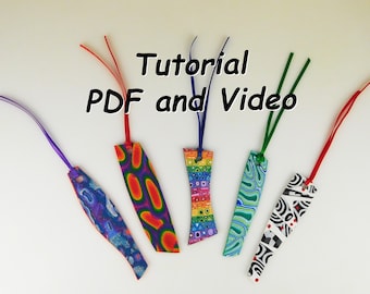 Polymer Clay Tutorial. Polymer Clay Bookmark Tutorial Using Polymer Clay Canes.  Includes PDF and Video Tutorial to Make a DIY Bookmark.