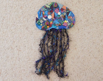 Jellyfish Wall Art. Custom Polyer Clay Whimsical Sea Life Art. Any Ocean Lover Will Love This Handmade Jellyfish Art Gift