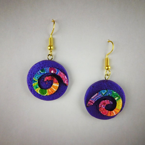 OOAK Polymer Clay Earring. Rainbow Earrings are Handmade Earrings. This is the Perfect Dangle Earring Gift for Women.