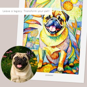 Modern Pet Portrait  | Personalized Dog Drawing | Pet Wall Art | Custom Pet Painting | Pet Memorial Gift | pet illustration print