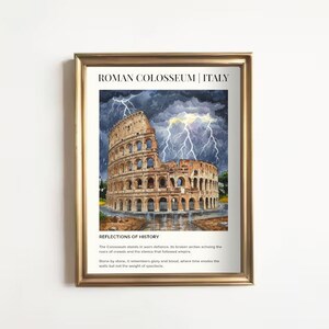 Roman Colosseum, Italy Poster Print | Oil Painting Home Wall Decor | Gift for Travel Lovers | Historic Vintage Art Traveler