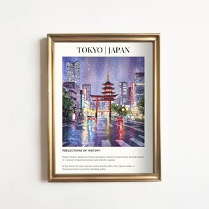 Tokyo Japan Poster Print | Oil Painting Home Wall Decor | Gift for Travel Lovers | Historic Vintage Art Traveler