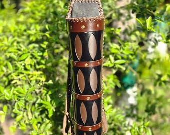 Handmade Brown Leather Archery Quiver-Premium Arrow Holder For Hunting & Target Shooting