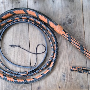 Leather Bullwhip 4ft to 16ft long 16 plaits Handmade Indiana jones style professional leather bull whip Heavy duty
