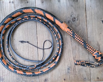 Handmade Leather Bullwhip: Indiana Jones Style, 16 Plaits