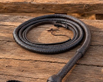 16 Plaits Handmade Cowhide Leather Bullwhip Indy Jones Style Zorro Cosplay Prop