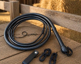 Handmade Cowhide Leather Bullwhip Indiana Jones Style