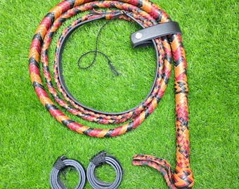 Handmade Cowhide Leather bullwhip Indiana Jones Style