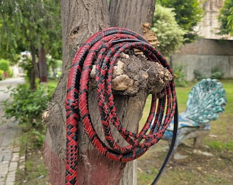Handgefertigte Bullwhip aus Rindleder mit 16 Zöpfen Indiana Jones Stil