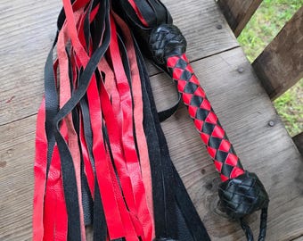 Handmade Braided Leather Flogger: Heavy Duty 35 Tails