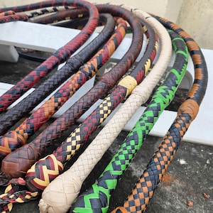 Leather bullwhip 04 - 10 Feet 16 plaits Handmade Real cowhide leather bullwhip Equestrian whip