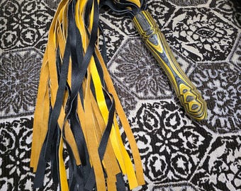 Handmade Leather Flogger 36 tails wooden Handle