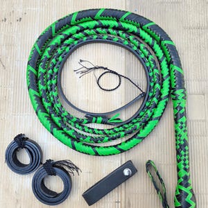 Leather bullwhip 10 Feet Real cowhide leather whip 16 plaits Handmade equestrian bull whip Heavy duty Indiana jones style