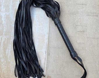 Handmade Heavy Duty Leather Flogger: 50 Braided Tails