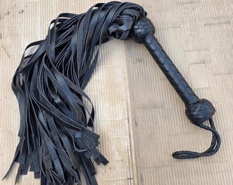 Handmade Leather flogger 75 tails, Leather braided flogger whip Heavy duty