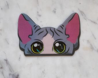 Sphinx Katze Peeker Vinyl Aufkleber 3D Bewegung/Animiert | Katzen Aufkleber | Katzen Aufkleber | Peeker Aufkleber | Wasserfest