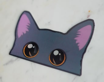 Russische Blaue Katze Spähen Vinyl Aufkleber 3D Bewegung/Animiert | Katzen Aufkleber | Katzen Aufkleber | Peeker Aufkleber | Wasserfest