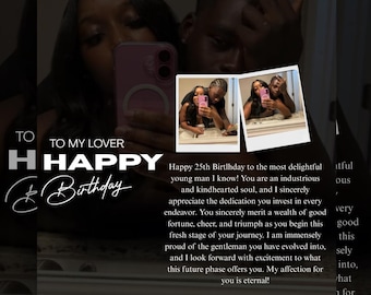 Happy Birthday Lover Flyer: Canva Editable Template (Digital Download)