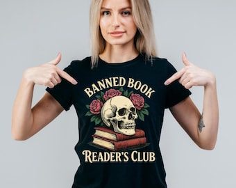 Banned Book Reader's Club T-Shirt | Skull & Roses Graphic Tee