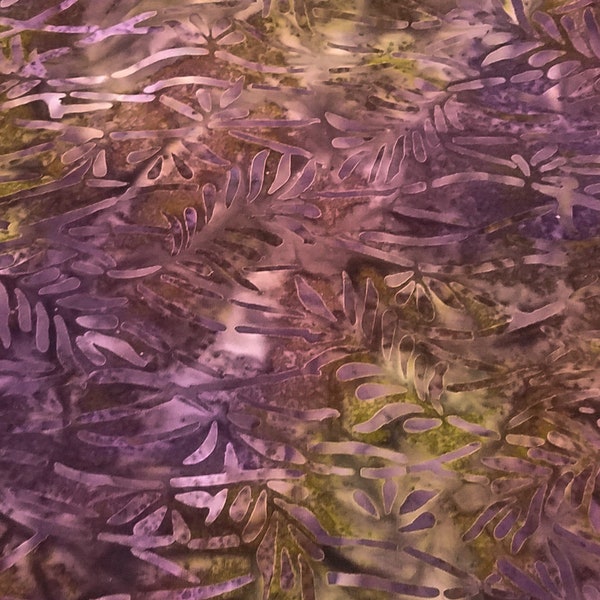 Purple/Brown Delicate Leaves Batik # 22232-627 - From Wilmington Prints Wilmington Batiks Fall 2019 Collection  - 1/2 yard increments