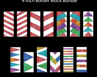 4 inch Border Blocks —FPP Bundle Set of 13 Border Designs -  PDF Instant Download