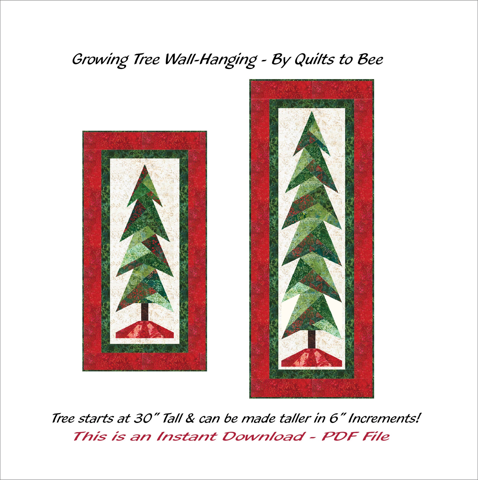 Have Yourself a Quilty Little Christmas Downloadable PDF Quilt Pattern |  Bee in my Bonnet