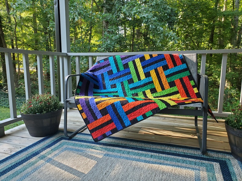 PDF Quilt Pattern - Woven Rainbow - Jelly Roll Friendly, by Quilts-to ...