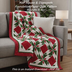 Half-Square and Diamonds Quilt Pattern by Quilts To Bee - PDF Instant Download