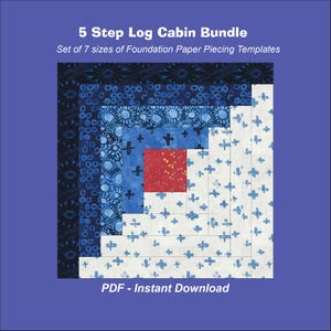 Casetta in legno a 5 gradini - Blocchi FPP finiti da 1, 2, 3, 4, 5, 6 e 7 pollici - Download immediato del PDF