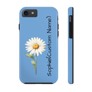 Personalized April Birth Flower Tough Phone Case, Custom Name Floral Phone Cover, Protective Phone Case, Gift for April Birthday, Phone
