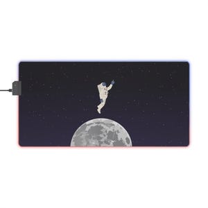 Astronaut LED Gaming Mouse Pad, Gaming Desk Mat, Space Decor, Gift for Gamers, RGB Mousepad